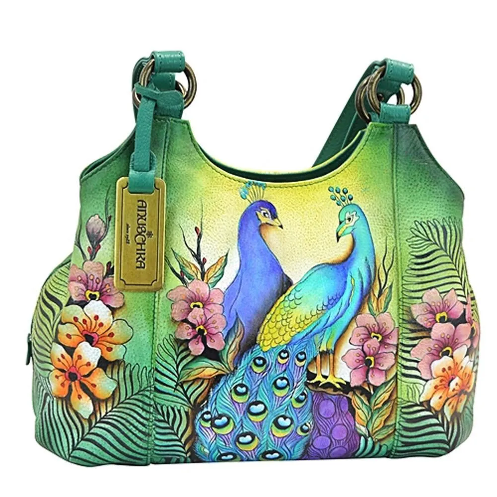 Fairly priced Triple Satchel Compartment Anuschka Resilient Medium Leather by Bag