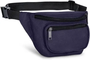 Fanny Pack, AirBuyW 3 Zippered Compartments Adjustable Strap Crossbody Festival Workout Concert Traveling Running Biking Sport Fashion Waist Fanny Pack Bag For Women Men Navy
