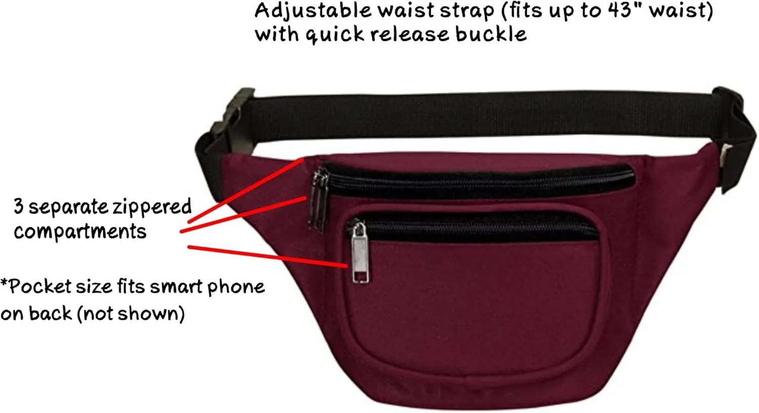Fanny Pack, BuyAgain Quick Release Buckle Travel Sport Waist Fanny Pack Bag For Men Or Women