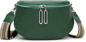 Fanny Pack Crossbody Bags For Women Genuine Leather Fashion Belt Bag Waist Purse (Green01)