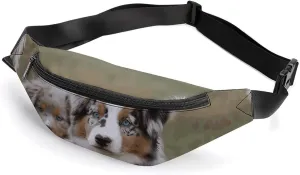 Fanny Pack for Men Women Belt Bag Australian Shepherd Crossbody Waist Pack for Travel Walking Running Bum Bags