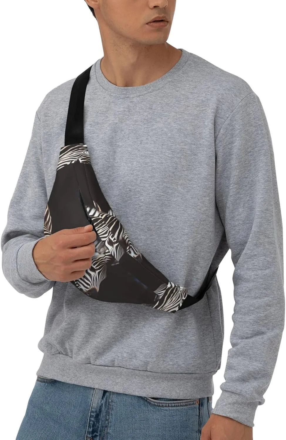 Fanny Pack for Men Women Waist Bag Adjustable Waist Pack Crossbody Belt Bag Animal Zebra Bum Bag