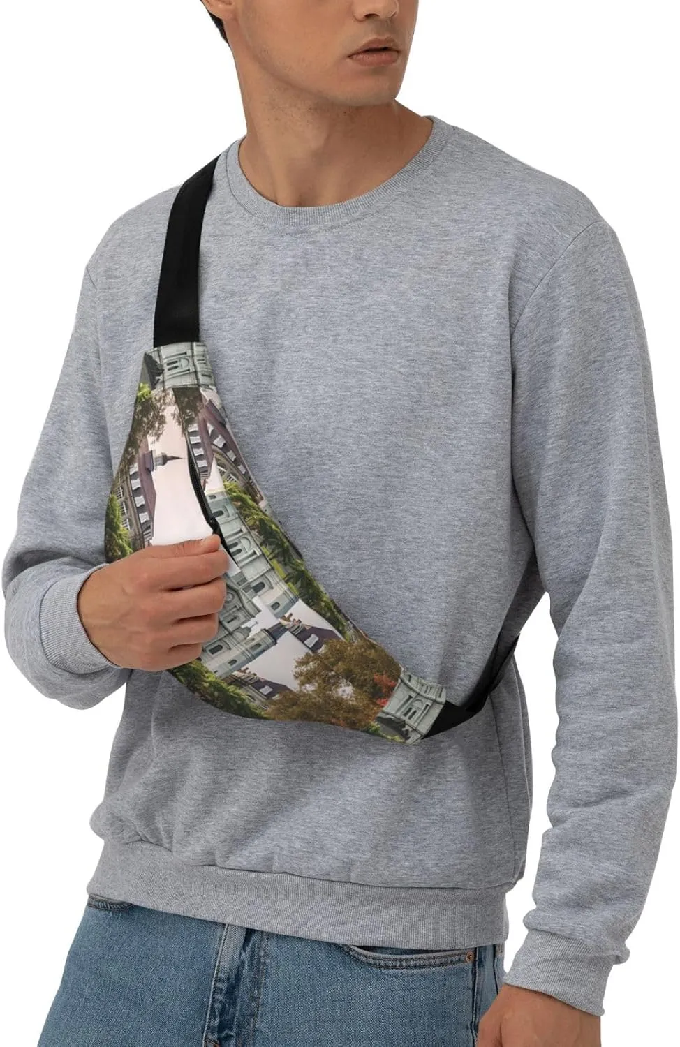 Fanny Pack for Men Women Waist Bag Adjustable Waist Pack Crossbody Belt Bag Jackson square Bum Bag