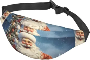 Fanny Pack for Men Women Waist Bag Adjustable Waist Pack Crossbody Belt Bag Santa Claus Snowman Bum Bag