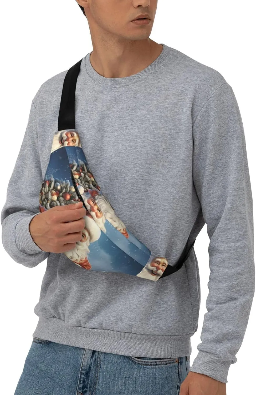 Fanny Pack for Men Women Waist Bag Adjustable Waist Pack Crossbody Belt Bag Santa Claus Snowman Bum Bag