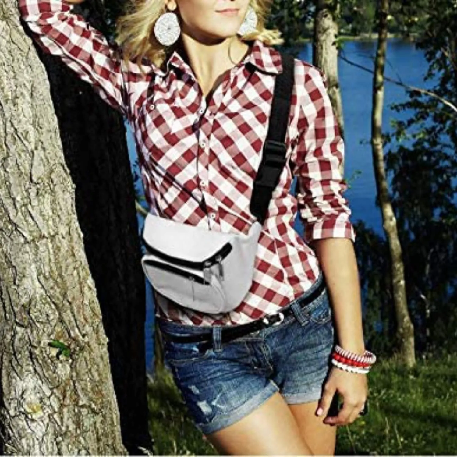 Fanny Pack, MISSMOON 3-Zipper Compartments Adjustable Waist Festival Workout Running Hiking Traveling Walking Sport Fishing Casual Hands-Free Wallets Crossbody Waist Pack Bag For Men Women BURGUNDY