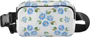 Fanny Pack Waist Bag for Men Women Soft Blue Flowers Crossbody Fashion Waist Packs Belt Bag with Adjustable Strap for Traveling, Hiking, Jogging, Cycling