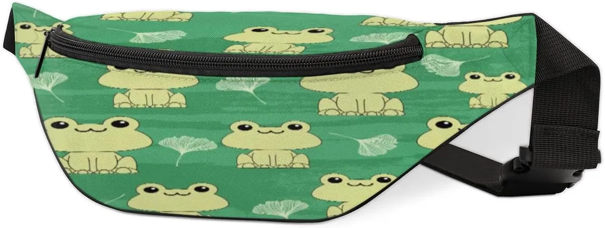 Fanny Packs for Women Men Sling Bag Crossbody Bags Men Waist Bag Cute Kawaii Frog Fanny Pack for Women Belt Bag for Travel Hiking Running