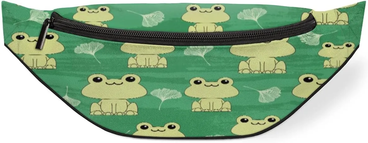 Fanny Packs for Women Men Sling Bag Crossbody Bags Men Waist Bag Cute Kawaii Frog Fanny Pack for Women Belt Bag for Travel Hiking Running