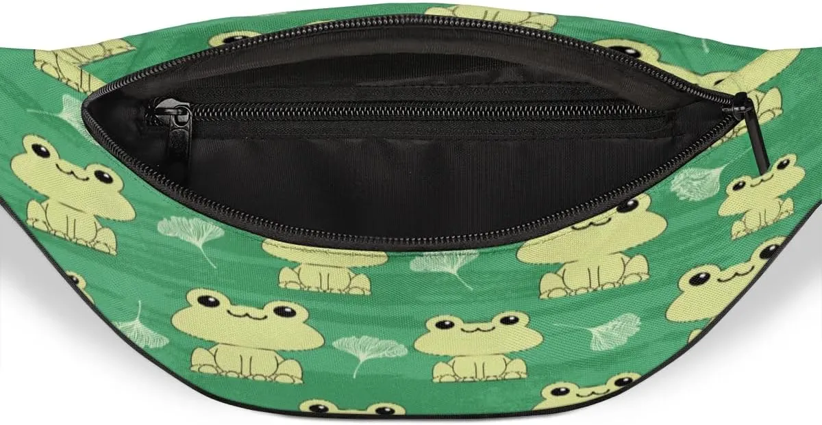 Fanny Packs for Women Men Sling Bag Crossbody Bags Men Waist Bag Cute Kawaii Frog Fanny Pack for Women Belt Bag for Travel Hiking Running