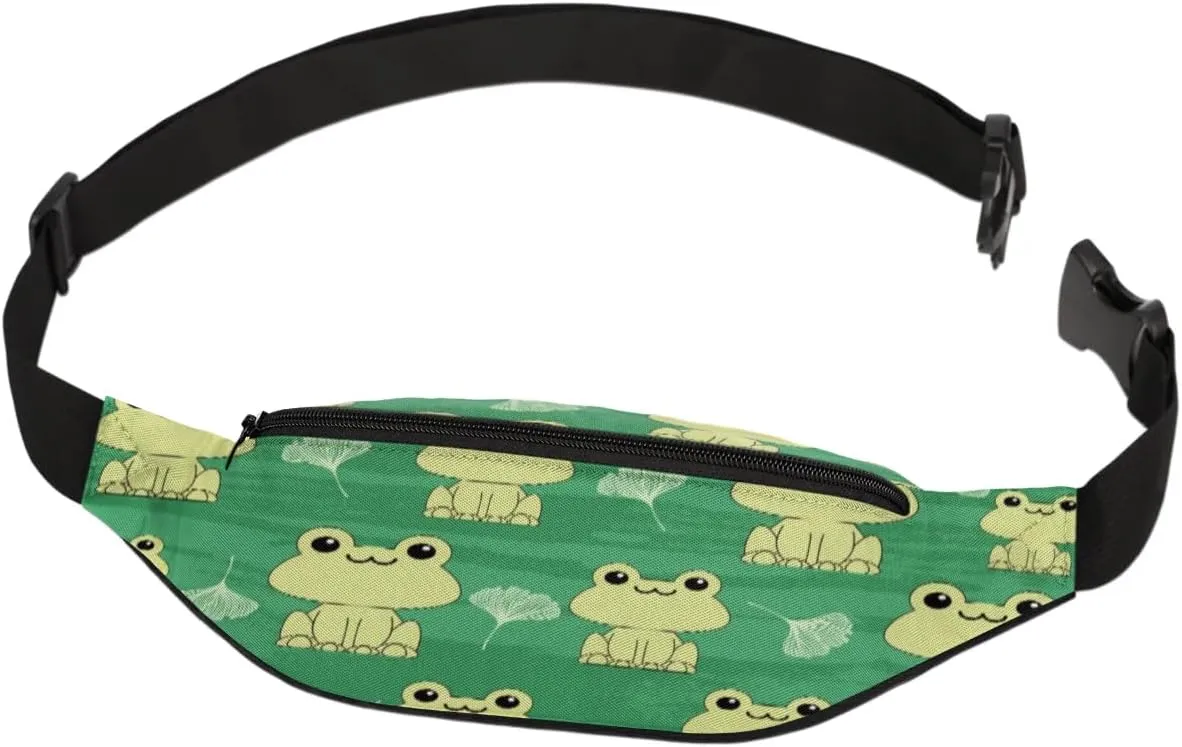 Fanny Packs for Women Men Sling Bag Crossbody Bags Men Waist Bag Cute Kawaii Frog Fanny Pack for Women Belt Bag for Travel Hiking Running