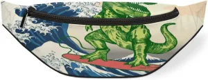 Fanny Packs for Women Men Sling Bag Crossbody Bags Men Waist Bag Surfing Dinosaur Fanny Pack for Women Belt Bag for Travel Hiking Running