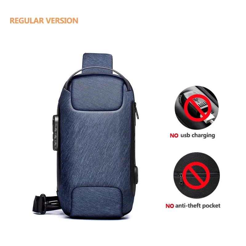 Fashion Crossbody Bag For Men Waterproof USB Multifunction Male Shoulder Bag Anti-Theft mens cross body bag bandolera hombre