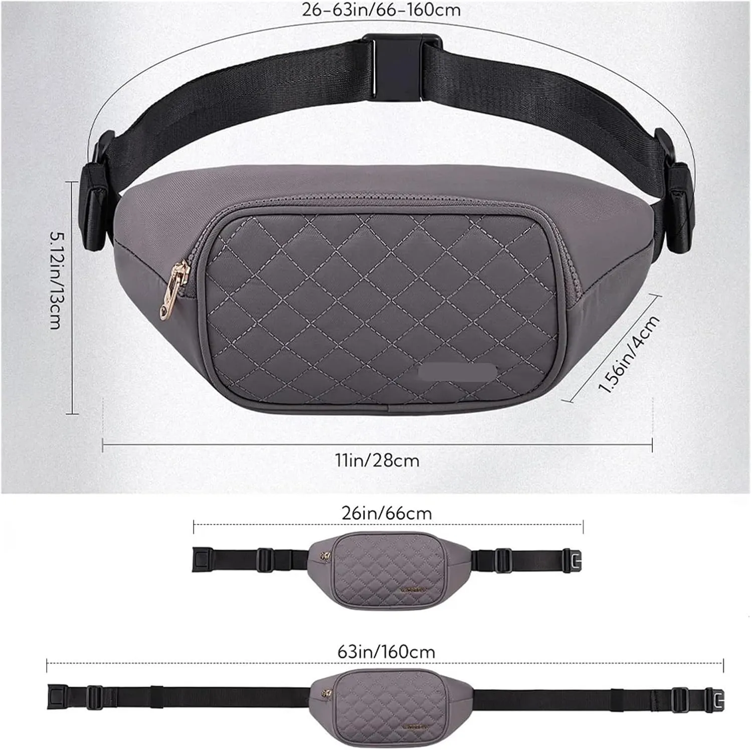 Fashion Women Fanny Pack Casual Waist Bag Belt Bag With 3 Zipper Pockets Crossbody Bum Bag Waist Pouch Travel(Blue)