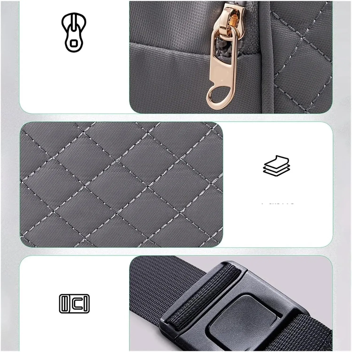 Fashion Women Fanny Pack Casual Waist Bag Belt Bag With 3 Zipper Pockets Crossbody Bum Bag Waist Pouch Travel(Blue)