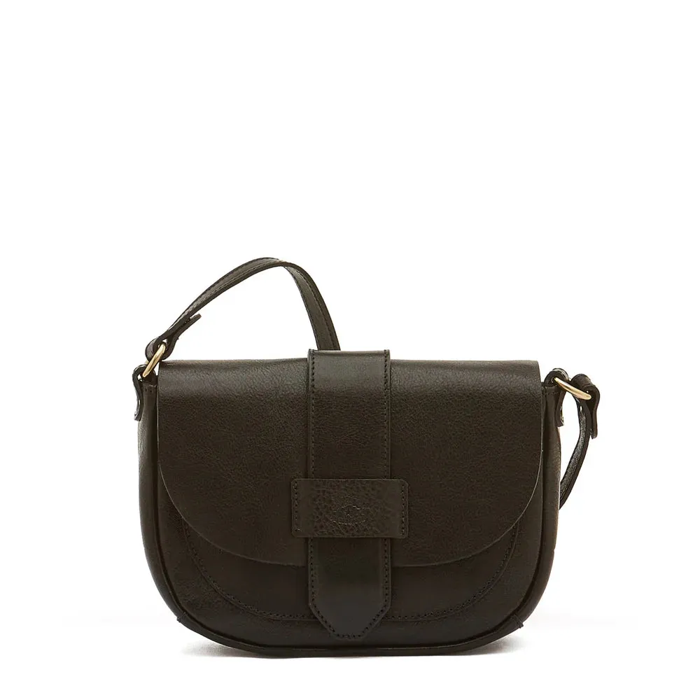 Fausta Small Crossbody Black with Brass Hardware