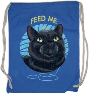 Feed Me Cat Drawstring Bag Gym Sack