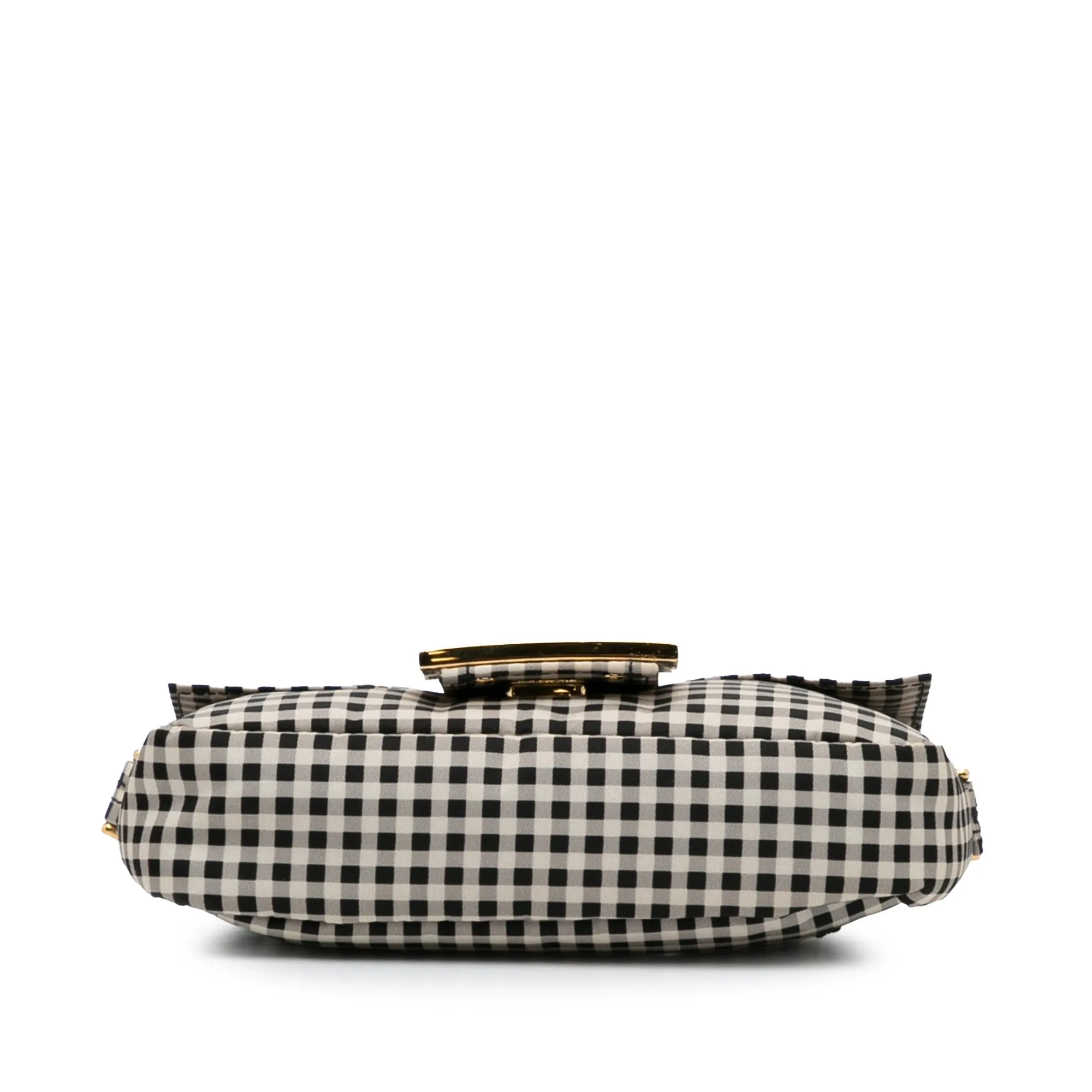 Fendi Joshua Vides Convertible Baguette White Black Checked Canvas
