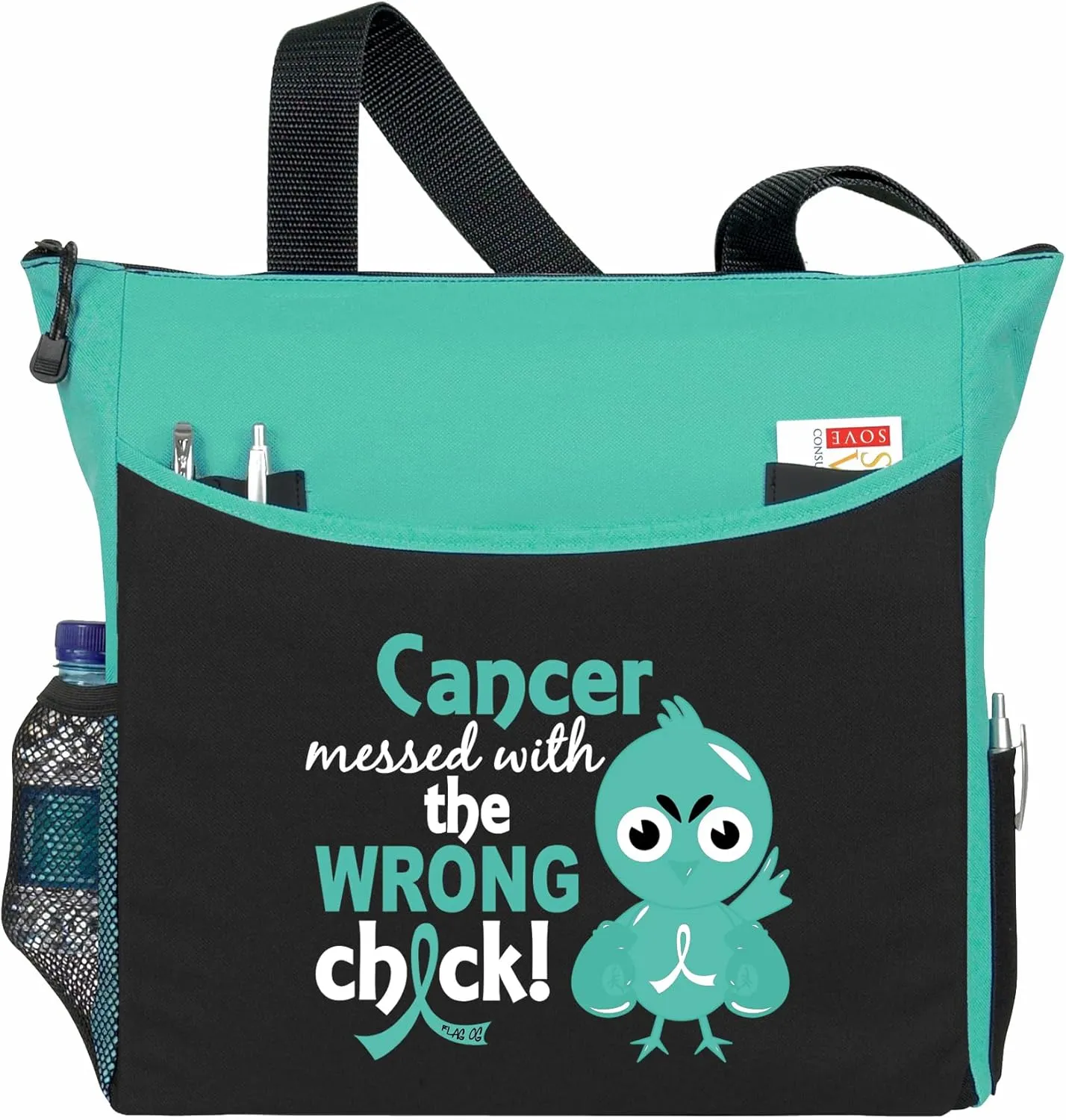 Fight Like a Girl Cancer Messed with the Wrong Chick Dakota 5-Pocket Tote Bag