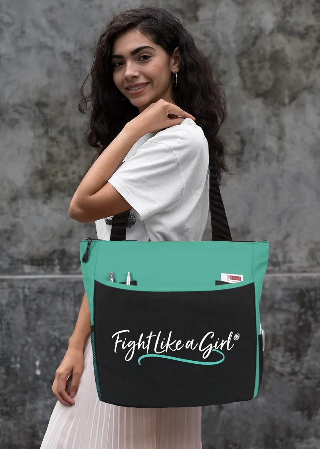 Fight Like a Girl Script Dakota 5-Pocket Tote Bag