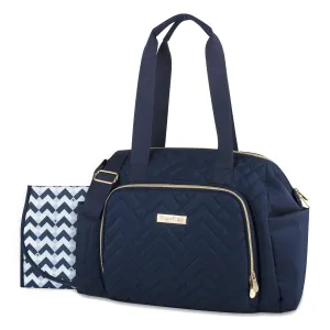 Fisher-Price Quilted Diaper Bag Tote & Convertible Crossbody with Adjustable Strap, Insulated Bottle Pocket, & Changing Pad