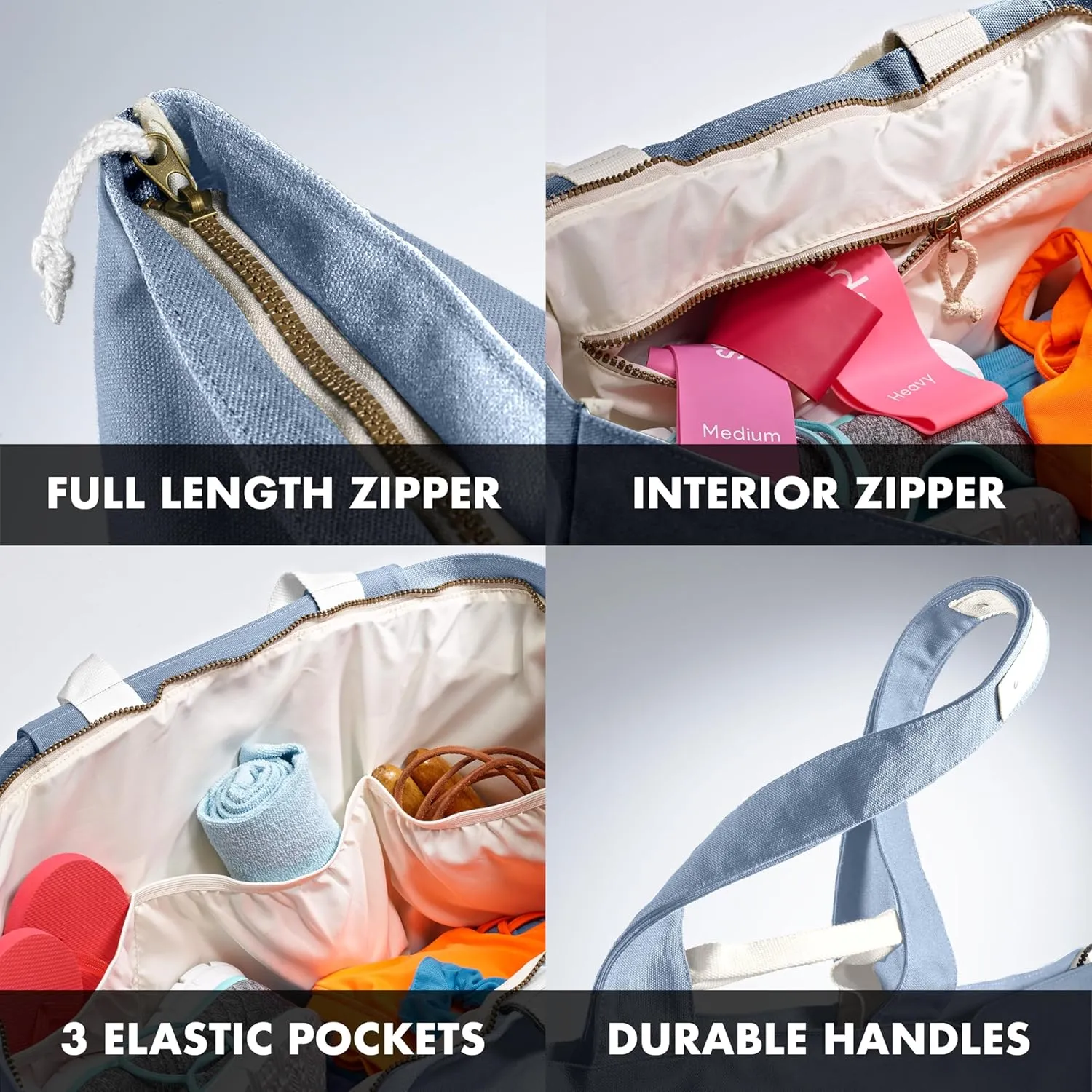 Fit & Fresh Large Beach Bag for Women - Extra Large Travel Tote With Pockets