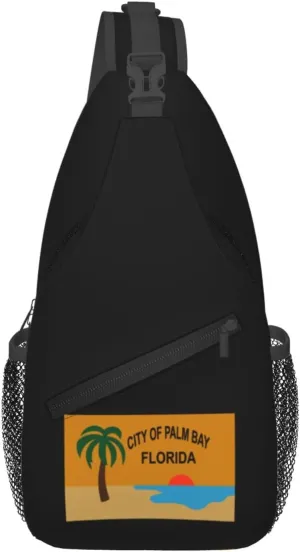 Flag Of The City Of Palm Bay, Florida Crossbody Bags For Women Men Chest Backpack Gym Shoulder Bag Travel Outdoor Sports Casual Crossbody Bags