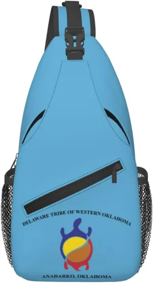 Flag Of The Delaware Tribe Of Western Oklahoma Crossbody Bags For Women Men Chest Backpack Gym Shoulder Bag Travel Outdoor Sports Casual Crossbody Bags
