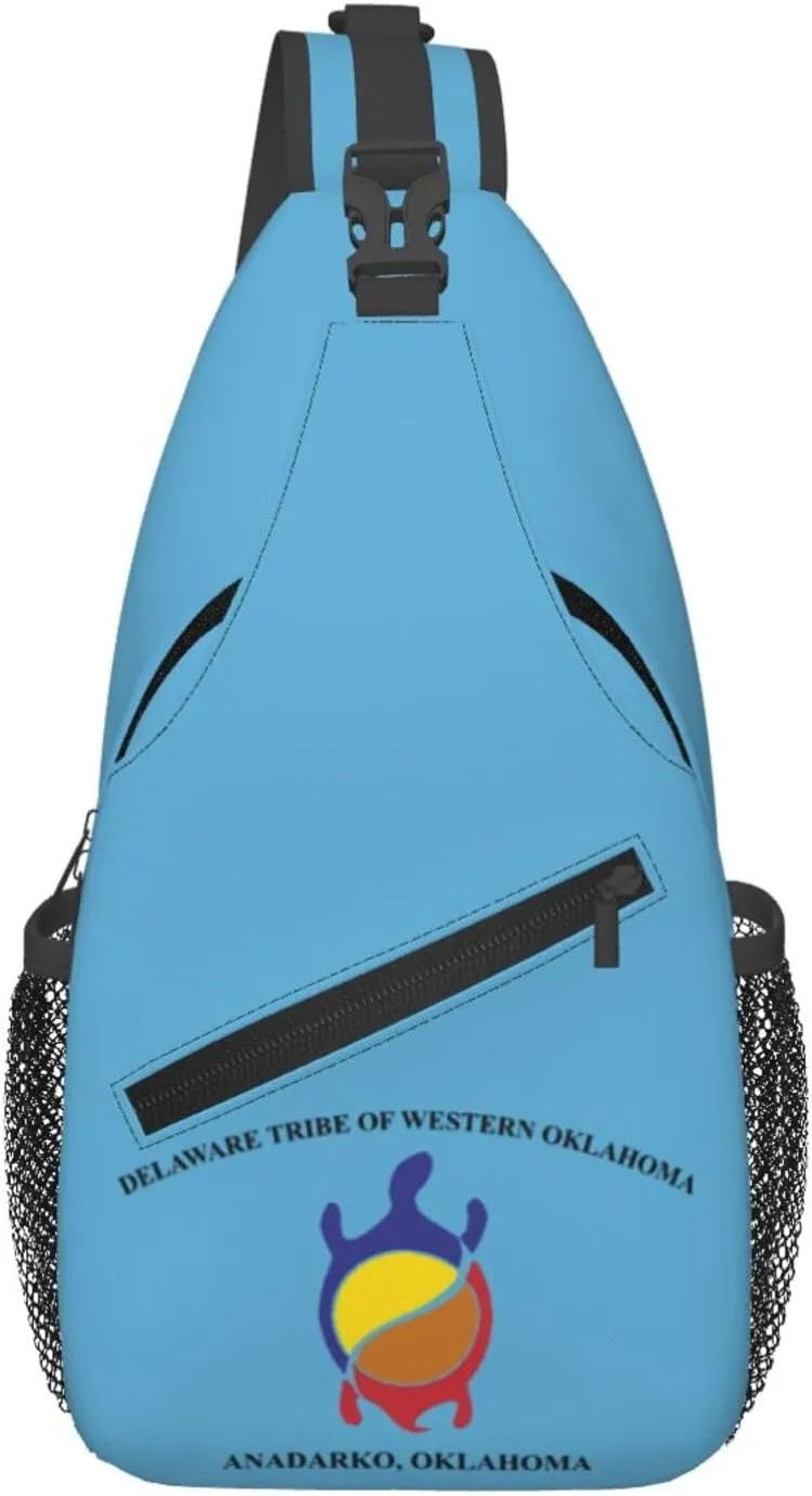 Flag Of The Delaware Tribe Of Western Oklahoma Crossbody Bags For Women Men Chest Backpack Gym Shoulder Bag Travel Outdoor Sports Casual Crossbody Bags