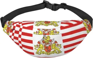 Flag of the Senate of Bremen Travel crossbody waist bag, suitable for sports, running, cycling, traveling, fishing boys large waist bag,