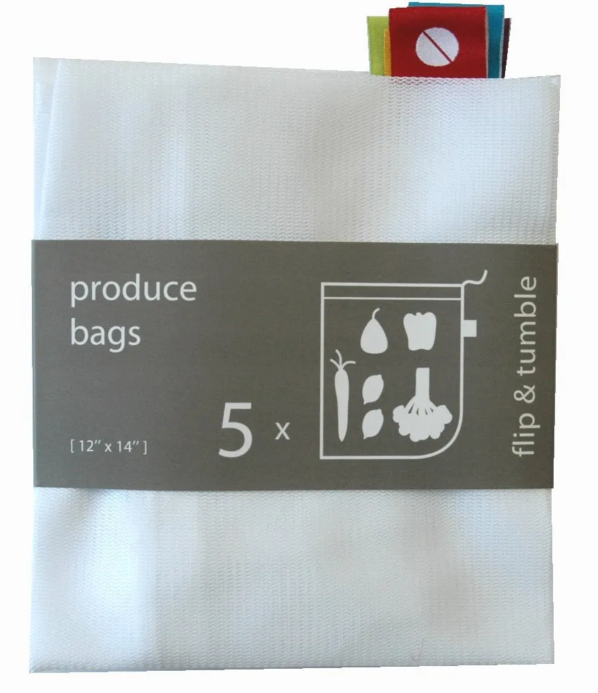 Flip & Tumble Reusable Produce Bags, Set of 5