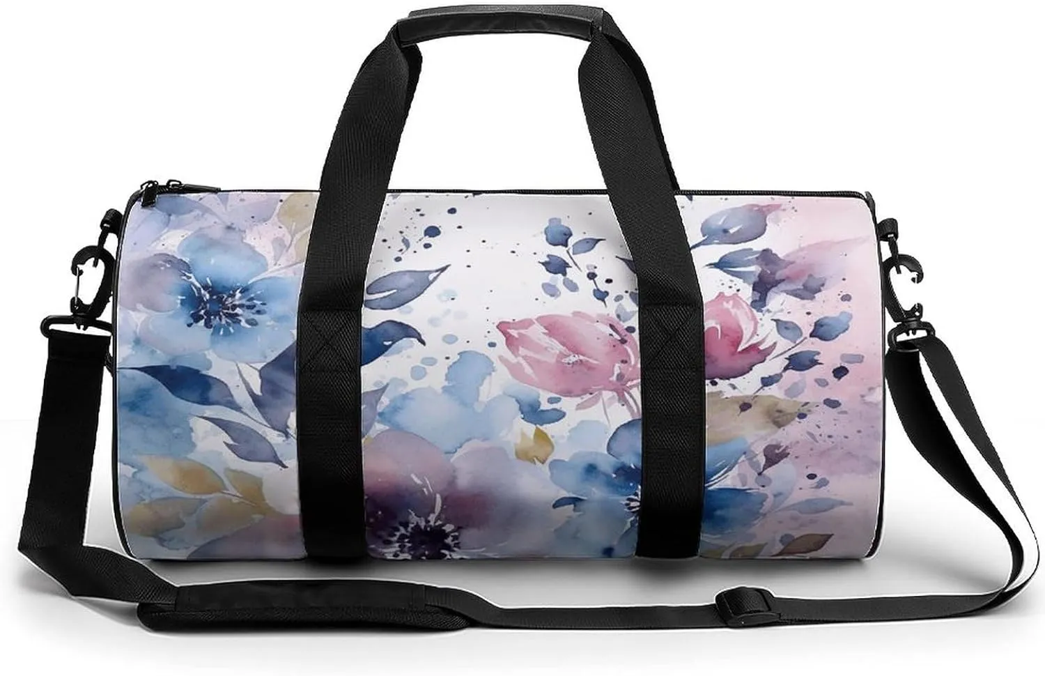 Floral Watercolor Painting Gym Bag Small Travel Duffle Bag with Compartment Carry On Weekender Bag for Women Men