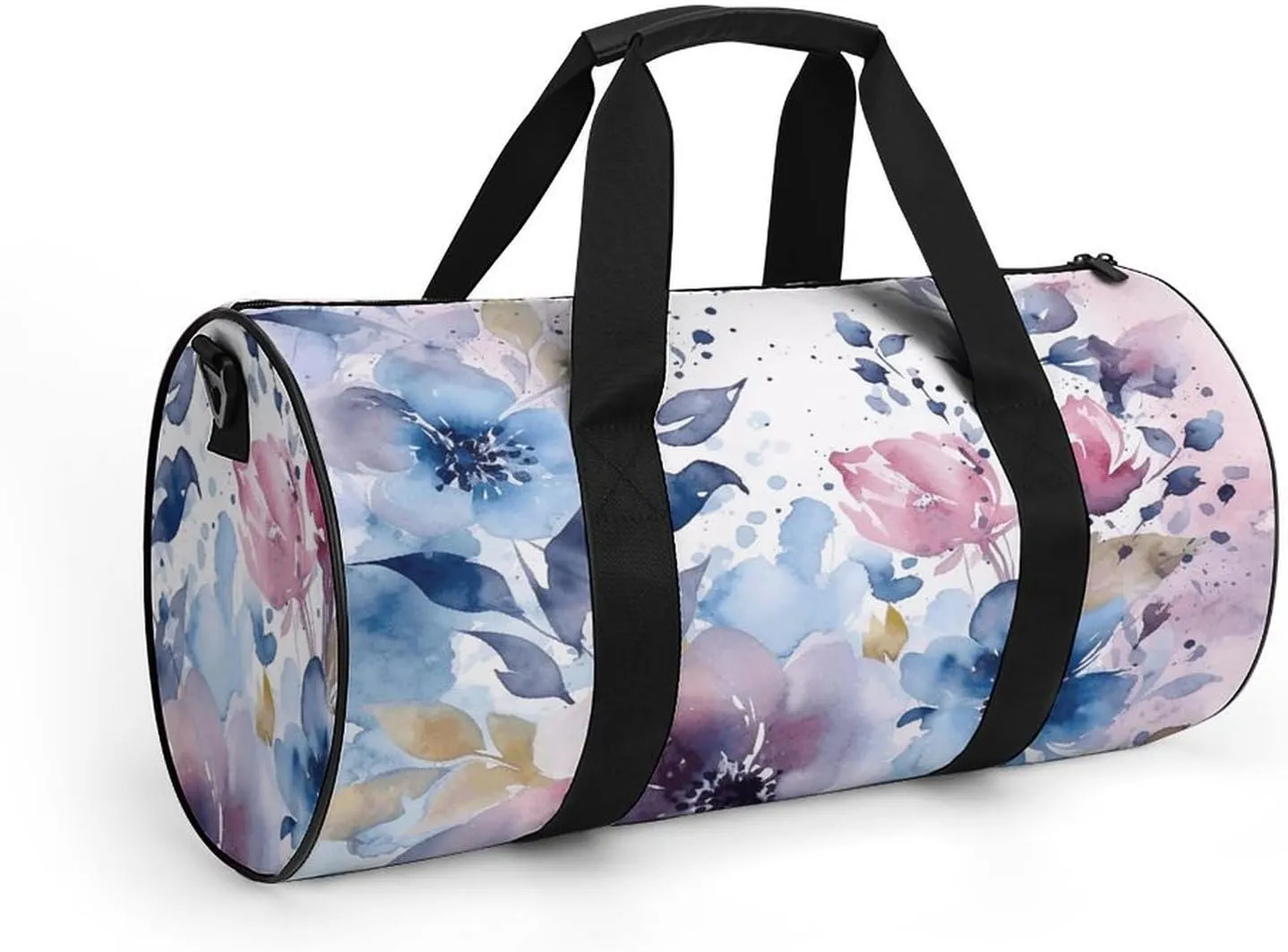 Floral Watercolor Painting Gym Bag Small Travel Duffle Bag with Compartment Carry On Weekender Bag for Women Men