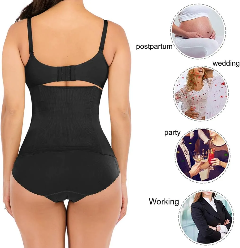FLORATA Waist Trainer for Women Corset Shapewear Tummy Control Waist Cincher Slim Body Shaper Postpartum Belly Band
