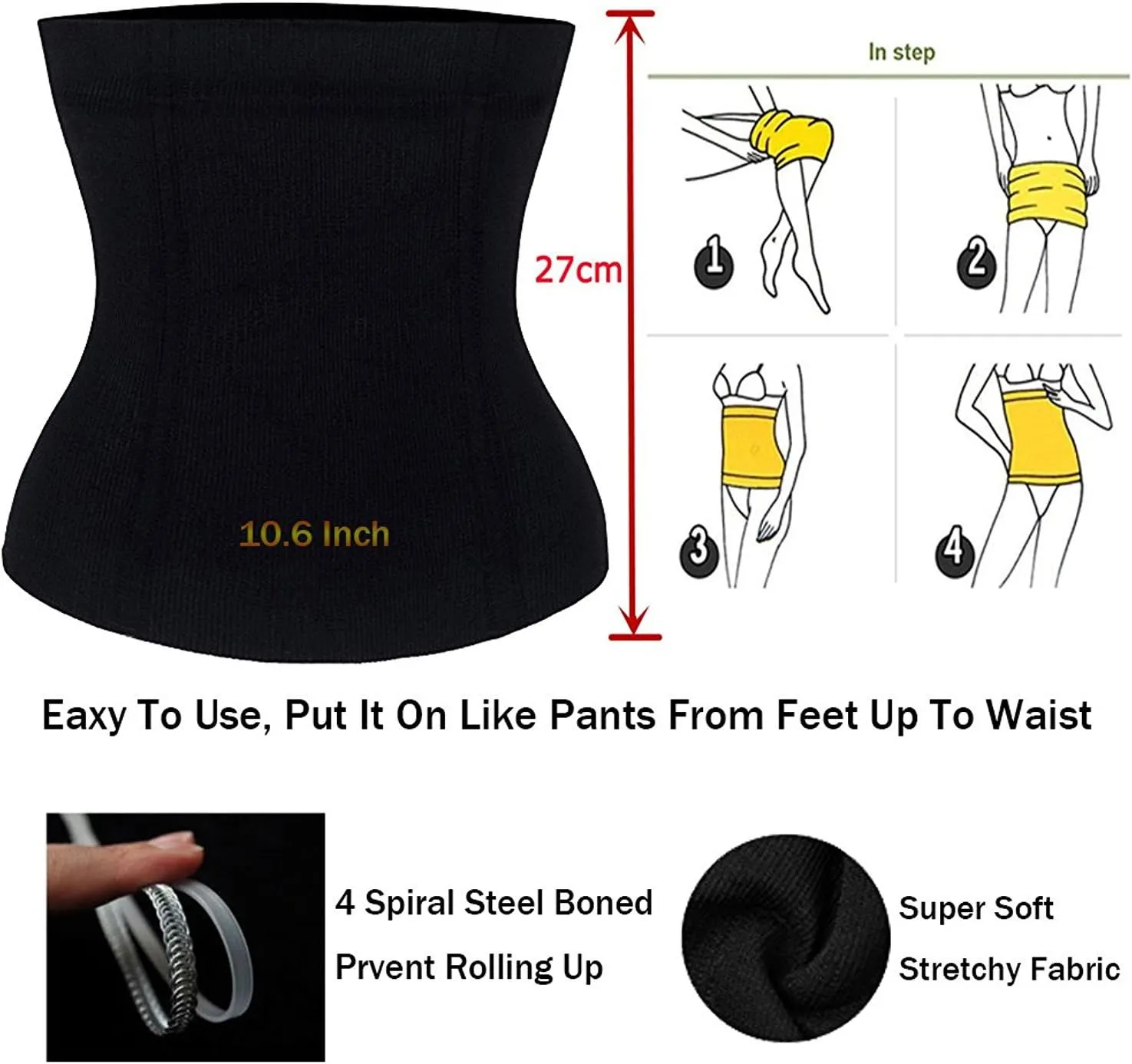 FLORATA Waist Trainer for Women Corset Shapewear Tummy Control Waist Cincher Slim Body Shaper Postpartum Belly Band