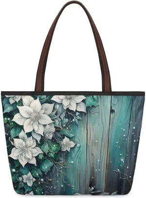 Flowers Green Planks Tote Bag for Women Womens Handbags Tote Bag for Work Shopping Travel Beach