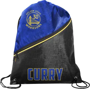 FOCO Golden State Warriors Official NBA High End Diagonal Zipper Drawstring Backpack Gym Bag - Stephen Curry #30