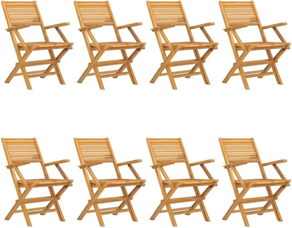Folding Beach Chairs Heavy Duty Beach chairsFolding Patio Chairs 8 pcs 21.7"x24.4"x35.4" Solid Wood TeakSuitable for Garden Patio Living Room