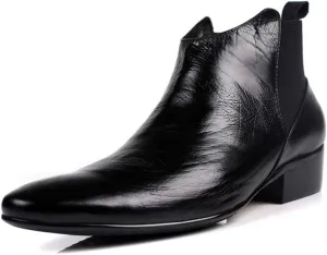 For Men Ankle Boots Mens Low Heel Ankle Boots Office Party Show Holiday Club For Business The First Layer Of Cowhide Pure Leather