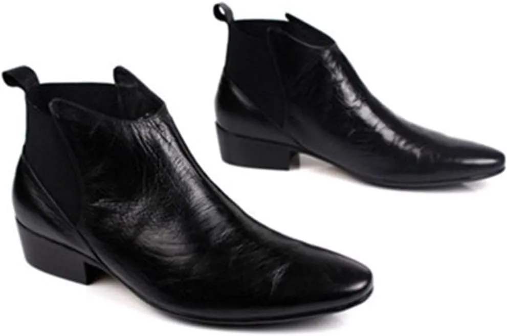 For Men Ankle Boots Mens Low Heel Ankle Boots Office Party Show Holiday Club For Business The First Layer Of Cowhide Pure Leather