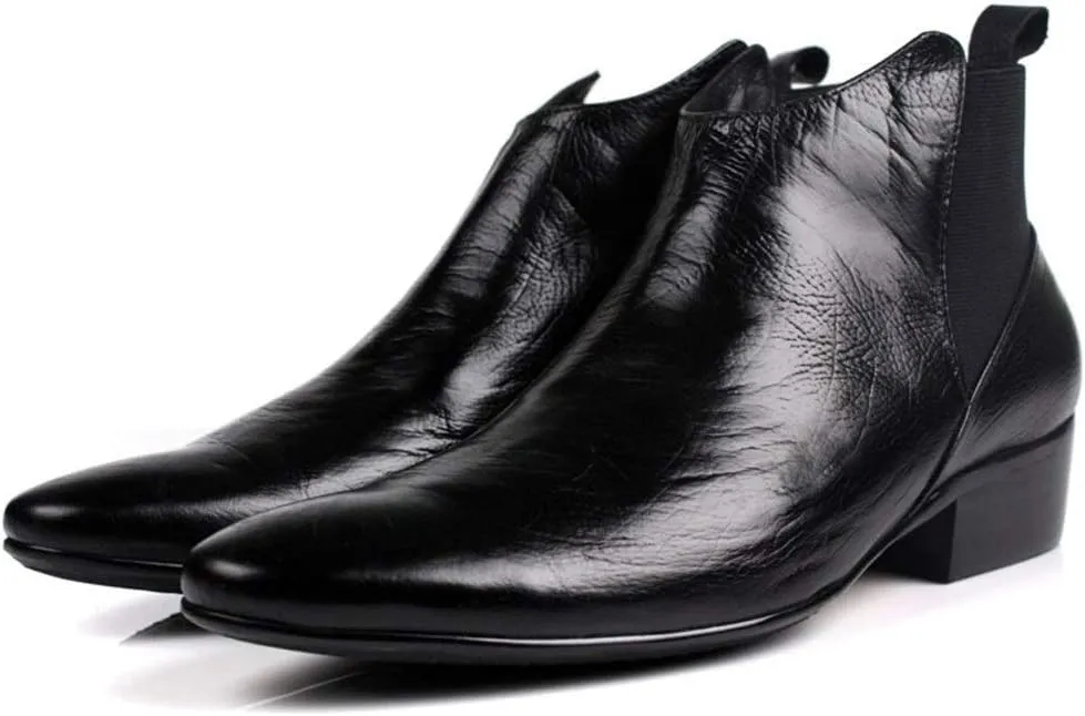 For Men Ankle Boots Mens Low Heel Ankle Boots Office Party Show Holiday Club For Business The First Layer Of Cowhide Pure Leather