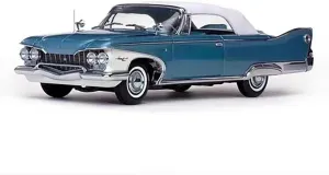 for Plymouth 1960 1:18 Classic Convertible Platinum Edition Alloy Car Static Model Hobby Collection(Blue)