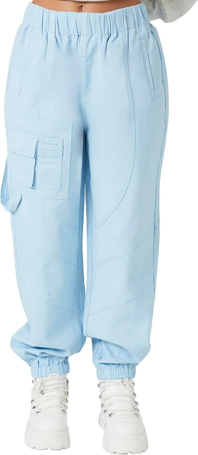 Forever 21 Women's Twill Cargo Joggers
