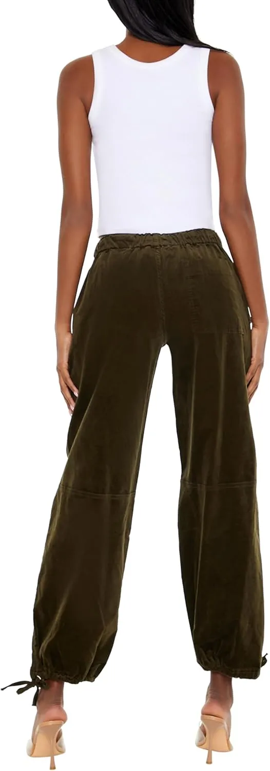 Forever 21 Women's Velvet Drawstring Joggers