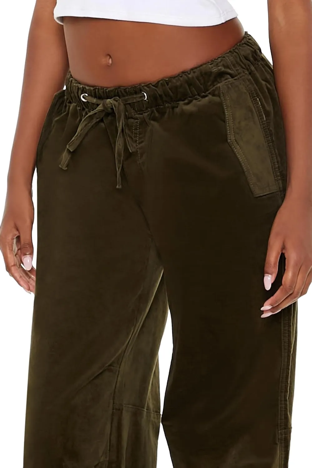 Forever 21 Women's Velvet Drawstring Joggers