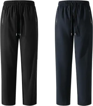 FoxQ Men's Sweatpants Quick Dry Jogger Hiking Pants with Secure Zipper Pockets Athletic Pants for Gym,Running,Workout