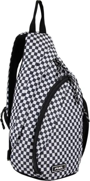 FUEL Sling Bag Hiking Travel Backpack Crossbody Chest Daypack for Men and Women Large Riptide Lightweight Checker