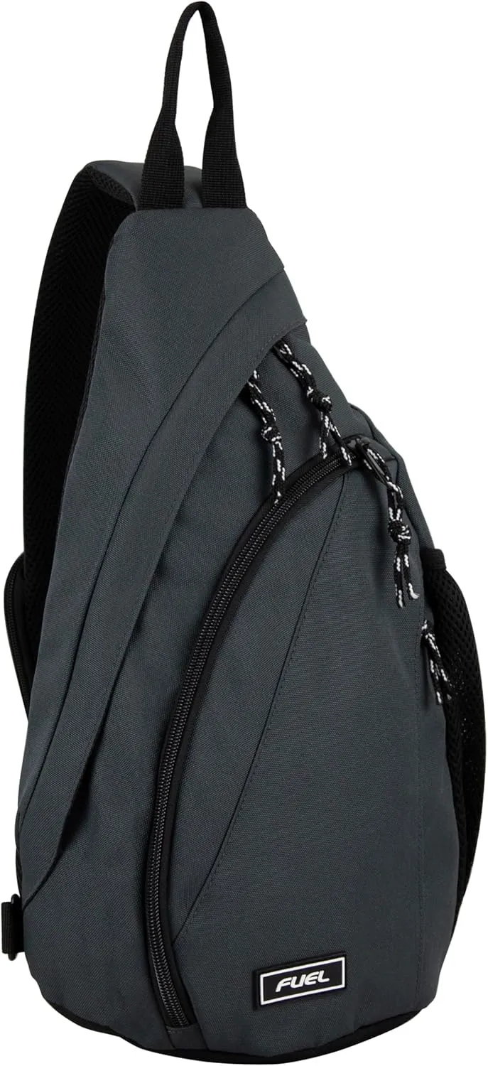 FUEL Sling Bag Hiking Travel Backpack Crossbody Chest Daypack for Men and Women Large Riptide Lightweight Grey