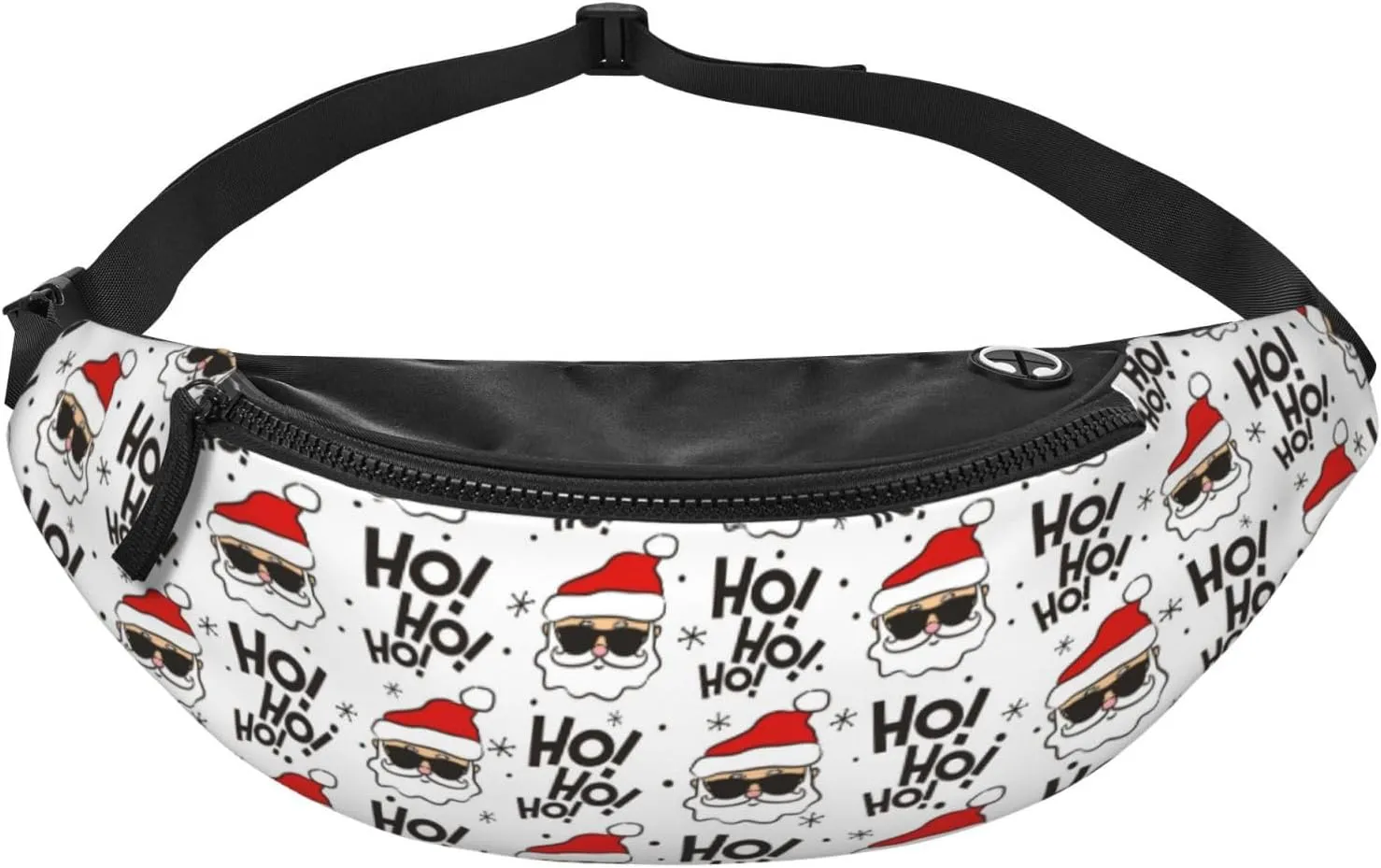Funny Christmas Santa Claus Fanny Pack Crossbody Waist Bag Pack for Men Women. Belt Bag for Travel Walking Running Hiking Fishing.