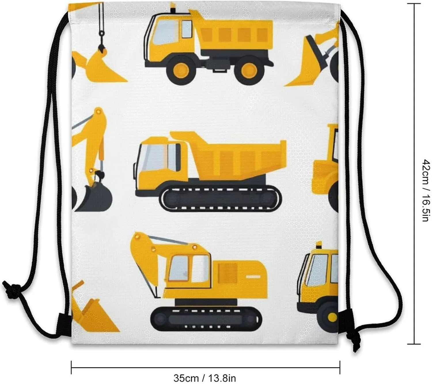 Funny Construction Equipment Forklifts Cranes Excavators Tractors Bulldozers Trucks Shoulder Bag, Adults Durable Lightweight Crossbody Bag, Large Capacity Storage Pouch Drawstring Bags for Travel